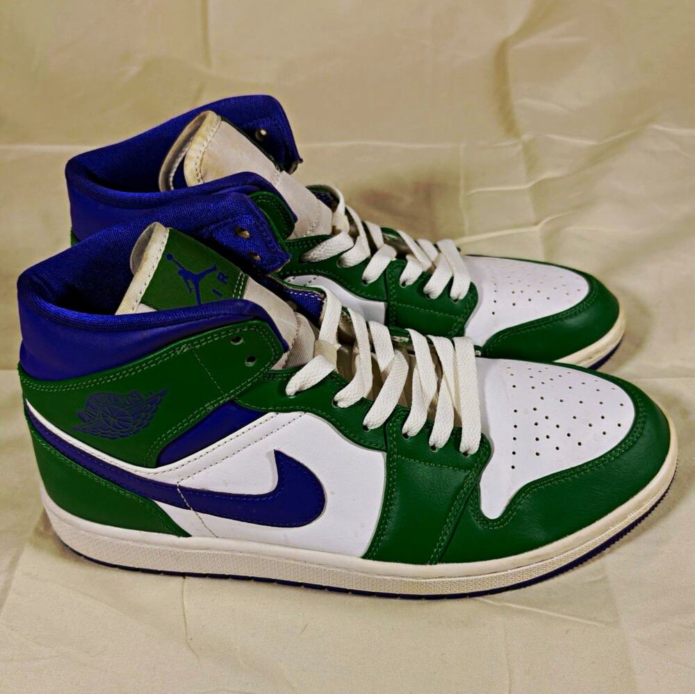 Nike Air Jordan 1 Mid 'Incredible Green Mens Size 8.5 Sneakers 554724-300